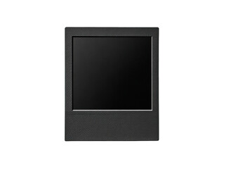 Dark gray, rectangular, digital frame, blank screen, isolated on black