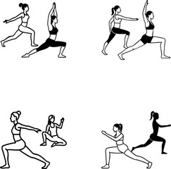 set of yoga poses
