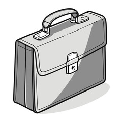 Gray briefcase with handle and clasp portfolio document holder