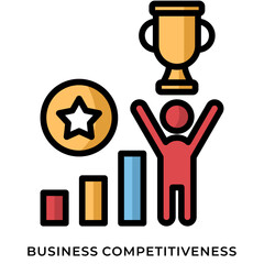 Business Competitiveness Lineal Color Icon