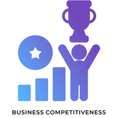 Business Competitiveness Gradient Glyph Icon