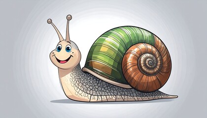 Happy snail cartoon illustration