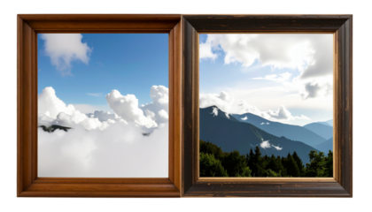Empty photo frame isolated on a transparent background. Perfect PNG for photography, decoration, and creative design projects.