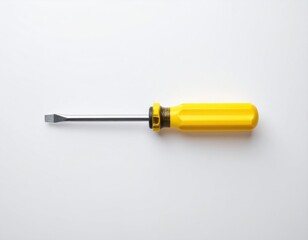 Yellow screwdriver on white background