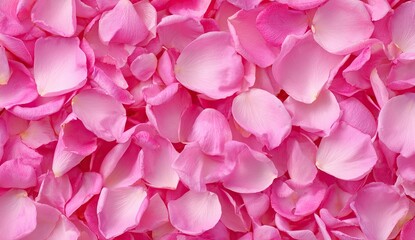 Close-up of many delicate, pale pink rose petals