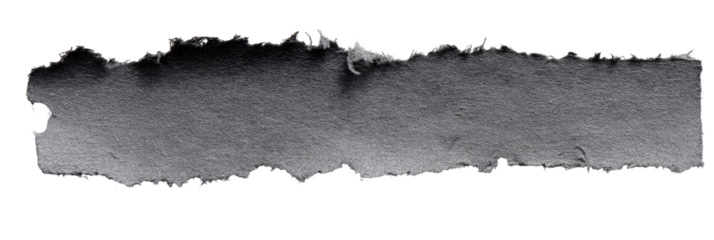 A torn piece of gray paper