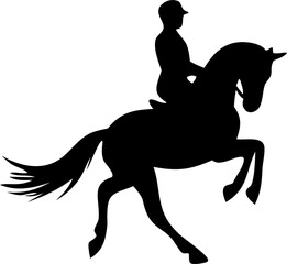 Equestrian Silhouette Vector | Horse Rider Outline | Horseback Riding Sport Design