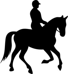 Equestrian Silhouette Vector | Horse Rider Outline | Horseback Riding Sport Design