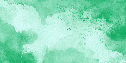 Fresh abstract green watercolor background with flowing gradients, layered textures, and organic brushstroke patterns, creating a vibrant colors.