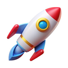 Cartoon rocket ship illustration isolated on transparent background