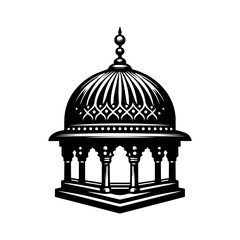 Obraz premium Modern Minimalist Dome Icon, Flat Silhouette of an Architectural and Structural Element Vector for Home and Building Illustration Design