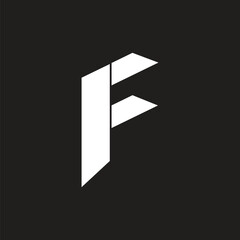 F letter logo monochrome design on black background.F letter design for business logo