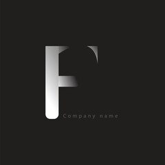 F letter logo monochrome design on black background.F letter design for business logo