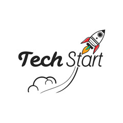 Rocket launch text graphic startup