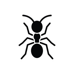 Simple Black Ant Icon Illustration, on White Background, Insect Concept
