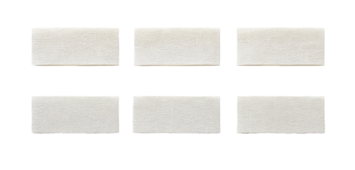 Six rectangular, light-gray, textured shapes arranged in two rows