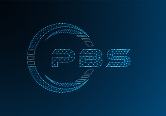 PBS low poly letter logo vector design. PBS lower poly logo design. Low poly logo.