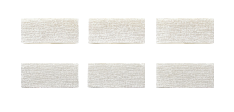 Six rectangular, light-gray, textured shapes arranged in two rows