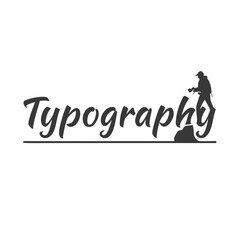 Silhouette of person creating typography lettering