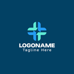 Abstract Medical Plus Star Logo Design