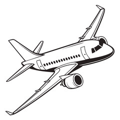 Sleek jetliner soaring through the sky airplane aircraft