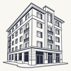 Tall building with windows and balconies architecture