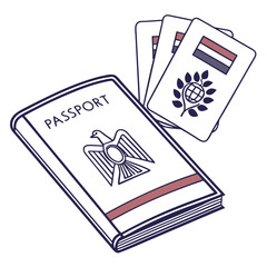 Travel documents with national symbols passport identification