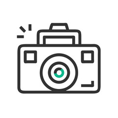 Vintage Camera With Teal Accent photography graphic