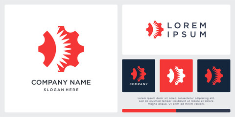 Solar custom logo design with gear
