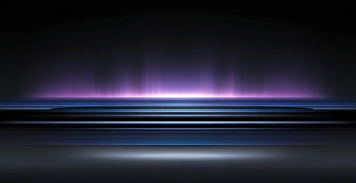 A captivating, dark background showcases a horizontal array of vibrant purple and blue lines, creating a futuristic and energetic ambiance.
