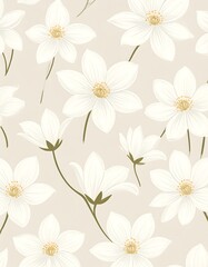 Floral Pattern Design Beige Background