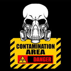 Danger, contamination area, sign and poster vector