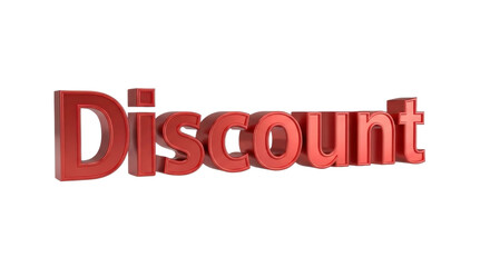Grab amazing savings now with this bold red 'Discount' text, perfect for promoting sales and special offers.