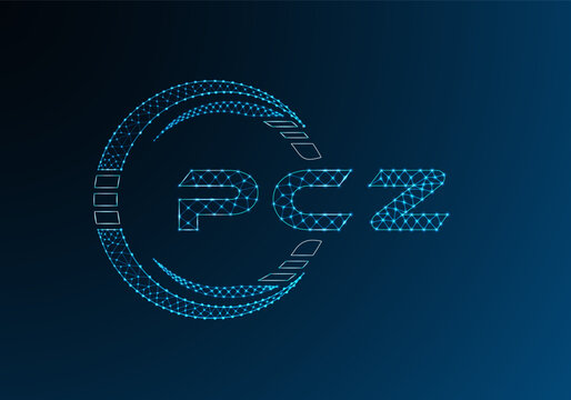 PCZ low poly letter logo vector design. PCZ lower poly logo design. Low poly logo.