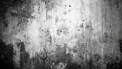 Obraz premium A textured grayscale image displays a weathered concrete surface with various marks and imperfections.