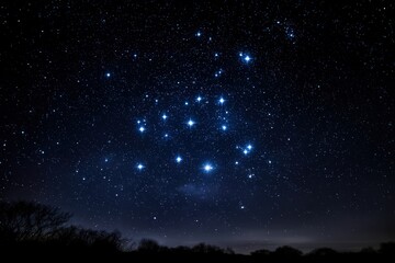 Starry Night Sky with Bright Constellations and Twinkling Stars