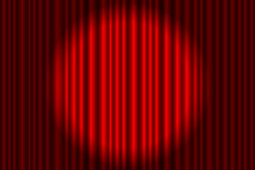 vector cartoon Red closed velvet curtain background 