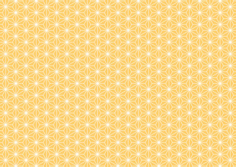 オレンジの麻の葉柄の背景素材　ベクター	
