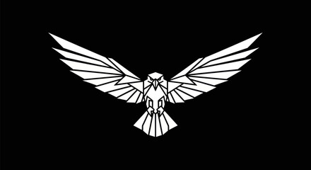 Geometric Eagle Design with Spread Wings.