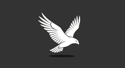 Majestic white eagle in flight with wings spread wide.