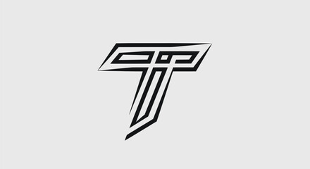 Stylized Black Letter T Logo Design on a White Background.
