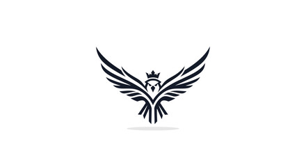 Majestic Eagle with Crown Logo Design.