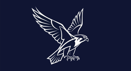 Majestic Falcon with Outspread Wings in Dynamic Pose.
