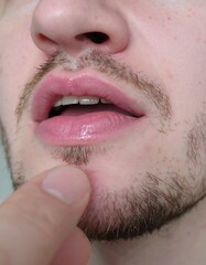 Obraz premium Close-up Man's Face & Chin