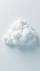 Serene image of a fluffy white cloud, suggesting peaceful sleep and dreams against a pristine white backdrop  Ideal for relaxation, wellness, and dream-related themes ,  bedtime,  fresh