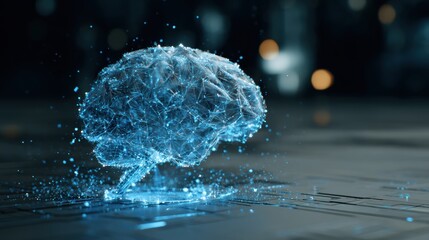 A digital representation of a brain, symbolizing artificial intelligence and innovation in technology.