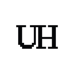UH monogram logo design letter text name symbol monochrome logotype alphabet character simple logo