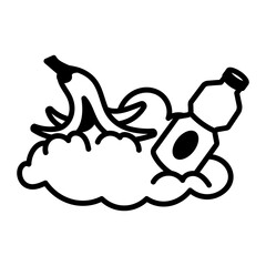 A drawing style icon representing trash