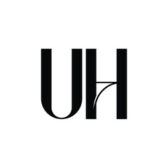 UH monogram logo design letter text name symbol monochrome logotype alphabet character simple logo