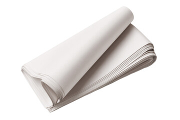 Folded stack of blank white paper